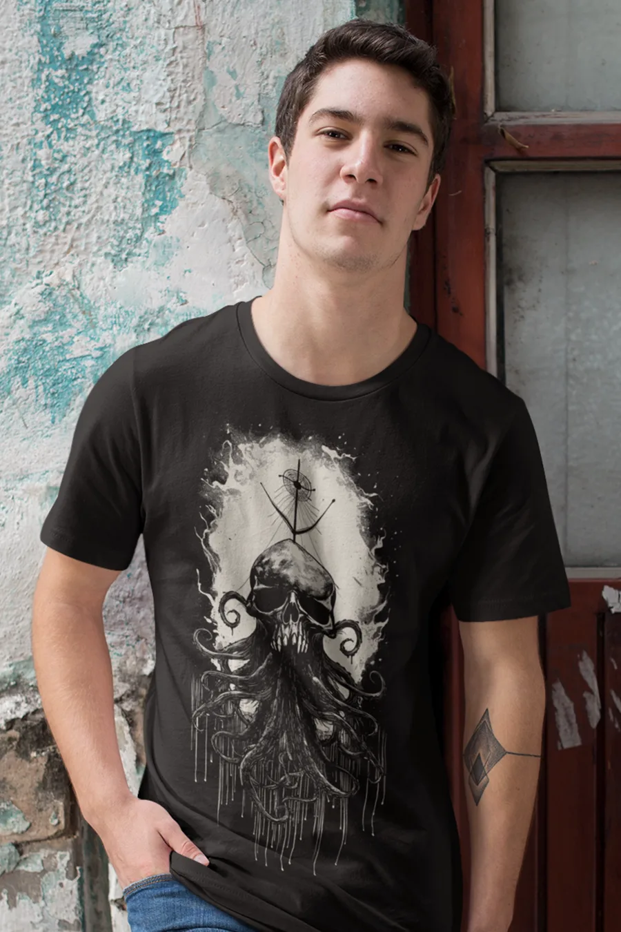 Playera Cráneo del Kraken de AzTech Metal